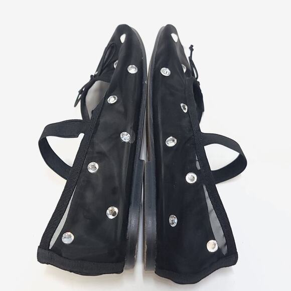 Cushionaire Flats Size 9 Womens Shoes Rhinestone Mary Jane Black Ballet Shoe - Picture 6 of 13